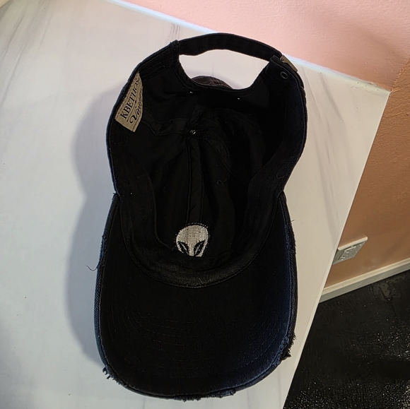 Edgy Black Alien Embroidered Cap Kbethos Vintage Distressed Baseball Hat - Picture 10 of 12